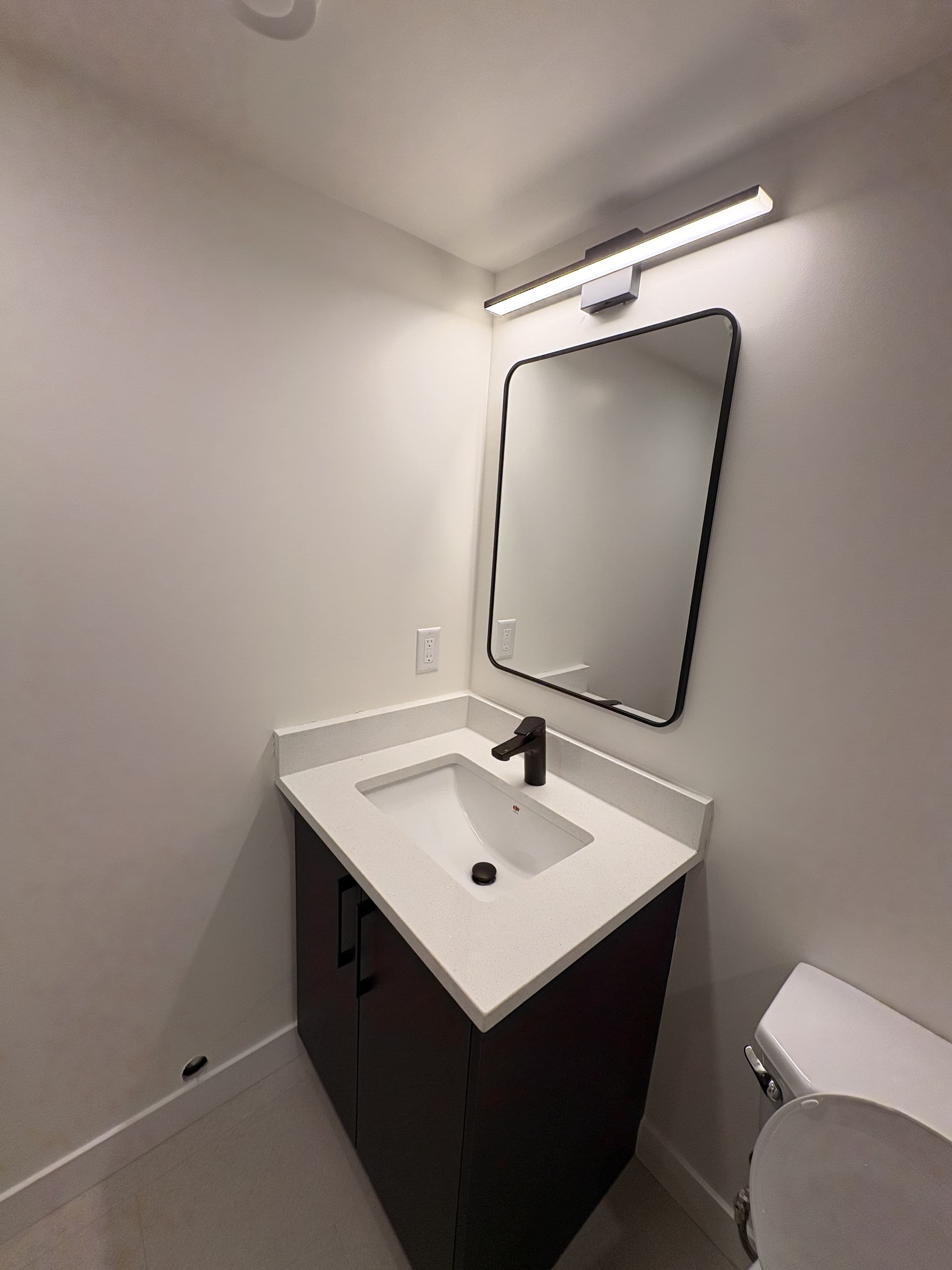 Finished legal suite bathroom vanity